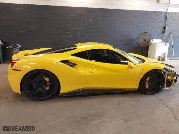 2017 Ferrari 488 GTB with VIN ZFF79ALA1H0224115, listed as a IAAI auction lot 39595228 with NaN miles. Bid and sale history available at carsss.com. Image 13.
