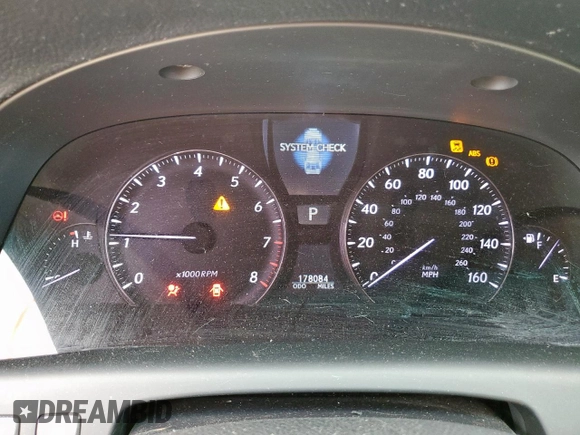2007 Lexus LS 460 with VIN JTHBL46F175051764, listed as a Copart auction lot 58608215 with 178,084 mi miles and Salvage title. Bid and sale history available at DreamBid. Image 9.