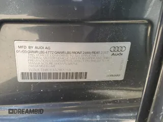 2003 Audi A4 3.0L with VIN WAULT68E63A280753, listed as a Copart auction lot 42612165 with 150,131 mi miles and Salvage Title. Bid and sale history available at carsss.com. Image 12.