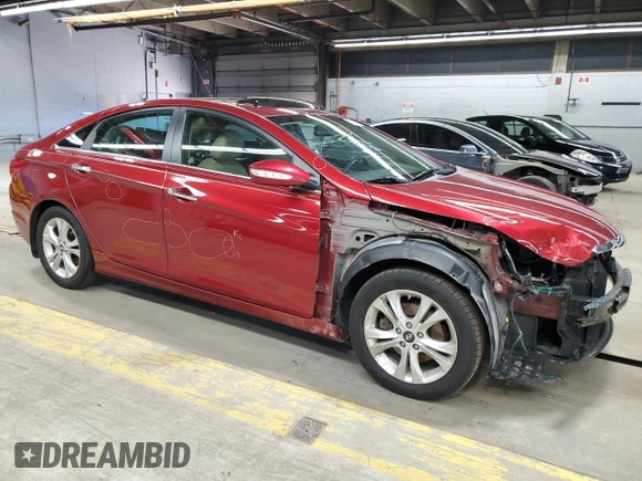 2013 Hyundai Sonata Limited with VIN 5NPEC4AC8DH614803, listed as a Copart auction lot 52021195 with 91,708 mi miles and Salvage Title. Bid and sale history available at DreamBid. Image 4.