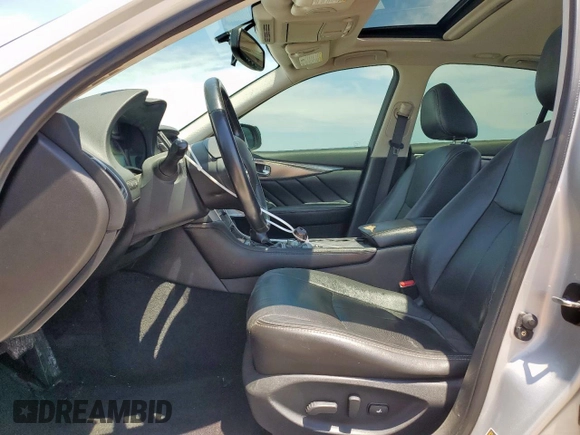 2015 Infiniti Q50 with VIN JN1BV7AP7FM331225, listed as a Copart auction lot 58298965 with 148,267 mi miles and Salvage title. Bid and sale history available at DreamBid. Image 7.