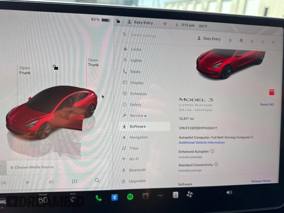 2023 Tesla Model 3 Long Range with VIN 5YJ3E1EB1PF625677, listed as a Copart auction lot 52424245 with 12,817 mi miles and Salvage Title. Bid and sale history available at DreamBid. Image 8.