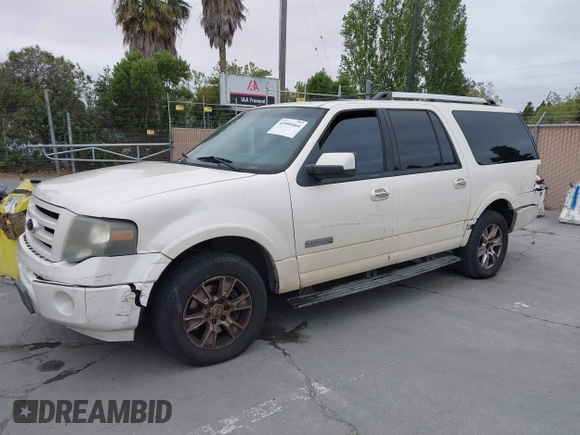 2007 Ford Expedition EL Limited with VIN 1FMFK19557LA45254, listed as a IAAI auction lot 42090464 with 214,144 mi miles. Bid and sale history available at carsss.com. Image 2.