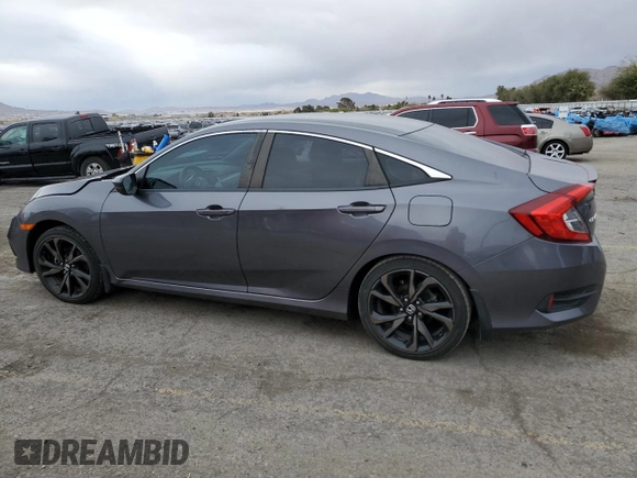 2019 Honda Civic Sport with VIN 2HGFC2F80KH503943, listed as a Copart auction lot 48527165 with 38,348 mi miles and Salvage Title. Bid and sale history available at DreamBid. Image 2.