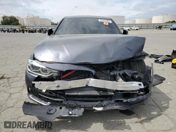 2017 BMW 3 Series 330i with VIN WBA8B9G56HNU09182, listed as a Copart auction lot 53355905 with 128,009 mi miles and Salvage Title. Bid and sale history available at carsss.com. Image 5.