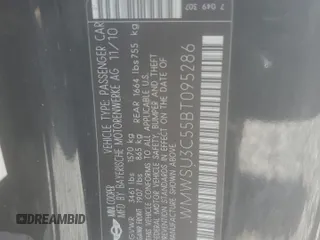 2011 MINI Hardtop z VIN WMWSU3C55BT095286, wystawiony jako Copart lot #62580075 z przebiegiem 99 253 mil mil oraz Czysty tytuł • Clean title. Historia ofert i sprzedaży dostępna na DreamBid. Obrazek 12.