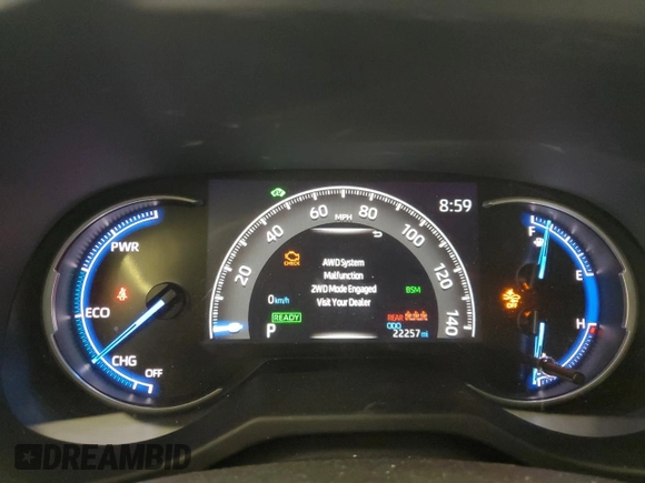 2023 Toyota RAV4 Hybrid SE with VIN JTM16RFV9PD107948, listed as a Copart auction lot 59816735 with 22,257 mi miles and Salvage title. Bid and sale history available at DreamBid. Image 9.