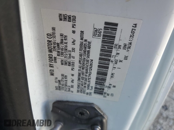 2016 Ford Transit Connect XL with VIN NM0LS7E78G1292634, listed as a Copart auction lot 61974985 with 158,200 mi miles and Clean title. Bid and sale history available at DreamBid. Image 12.