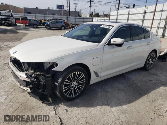 2020 BMW 5 Series 530e with VIN WBAJA9C0XLCD71591, listed as a Copart auction lot 79766234 with 115,358 mi miles and Salvage Title. Bid and sale history available at DreamBid. Image 1.