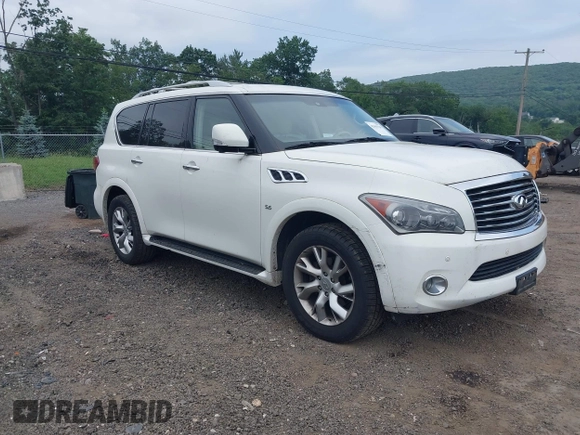 2014 Infiniti QX80 with VIN JN8AZ2NC1E9350687, listed as a IAAI auction lot 42601530 with 150,267 mi miles and . Bid and sale history available at DreamBid. Image 1.