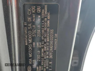 2019 Kia Forte LXS with VIN 3KPF24AD1KE020166, listed as a Copart auction lot 61613545 with 91,470 mi miles and Salvage title. Bid and sale history available at DreamBid. Image 12.