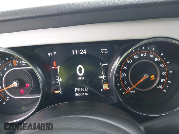 2021 Jeep Wrangler Unlimited Willys Sport with VIN 1C4HJXDG8MW596171, listed as a IAAI auction lot 41856841 with 86,353 mi miles and . Bid and sale history available at DreamBid. Image 7.
