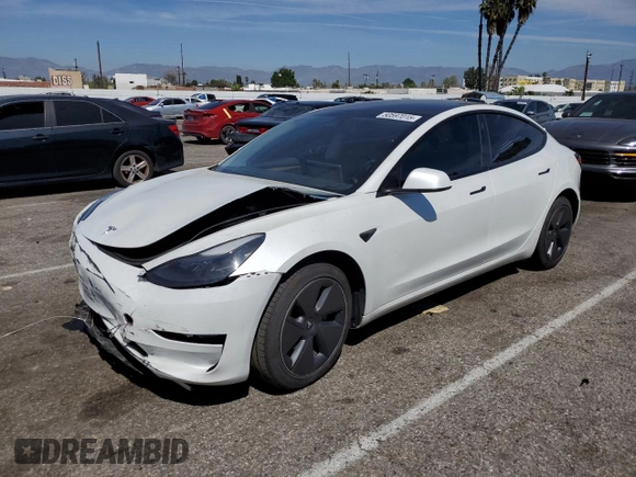 2023 Tesla Model 3 with VIN 5YJ3E1EA9PF401418, listed as a Copart auction lot 50597015 with 79,673 mi miles and Salvage Title. Bid and sale history available at DreamBid. Image 1.