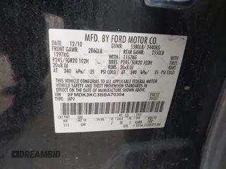2011 Ford Edge Limited with VIN 2FMDK3KC3BBA70304, listed as a IAAI auction lot 41799775 with 240,728 mi miles. Bid and sale history available at carsss.com. Image 9.