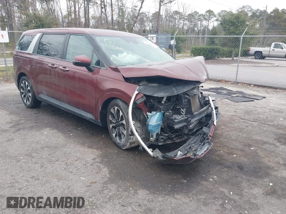 2022 Kia Carnival EX with VIN KNDNC5H36N6097184, listed as a IAAI auction lot 41024289 with 58,722 mi miles and . Bid and sale history available at DreamBid. Image 1.