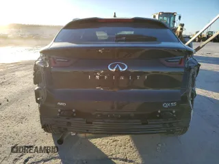 2024 Infiniti QX55 Luxe with VIN 3PCAJ5JR9RF108062, listed as a Copart auction lot 86250304 with 3,263 mi miles and Salvage Title. Bid and sale history available at DreamBid. Image 6.
