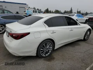 2018 Infiniti Q50 Luxe with VIN JN1EV7APXJM354116, listed as a Copart auction lot 52459655 with 66,624 mi miles and Non Repairable. Bid and sale history available at DreamBid. Image 3.