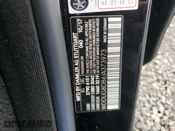 2018 Mercedes-Benz S 560 z VIN WDDUG8DB6JA373973, wystawiony jako Copart lot #72970214 z przebiegiem Nie podano mil oraz Nie do naprawy • Non repairable. Historia ofert i sprzedaży dostępna na DreamBid. Obrazek 12.