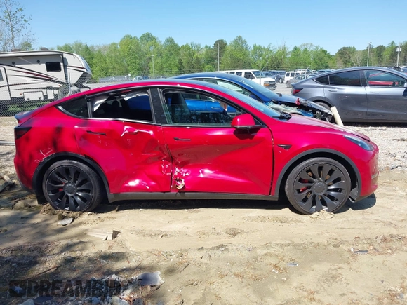2022 Tesla Model Y Performance with VIN 7SAYGDEFXNF513951, listed as a IAAI auction lot 41986001 with 37,225 mi miles and . Bid and sale history available at DreamBid. Image 12.