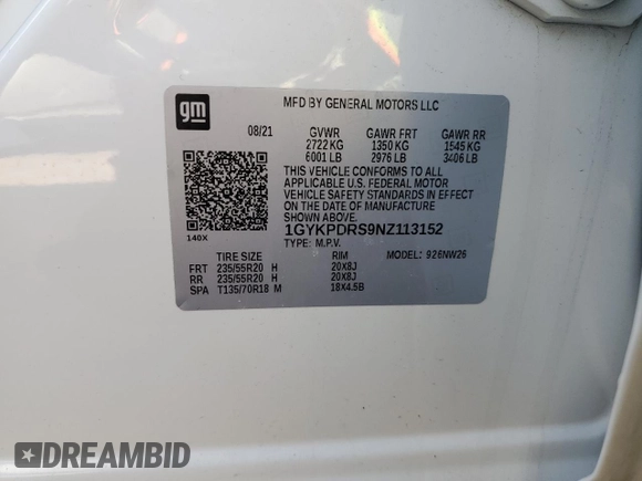 2022 Cadillac XT6 Premium Luxury z VIN 1GYKPDRS9NZ113152, wystawiony jako Copart lot #49411355 z przebiegiem 32 948 mil mil oraz Szkoda całkowita • Salvage title. Historia ofert i sprzedaży dostępna na DreamBid. Obrazek 13.