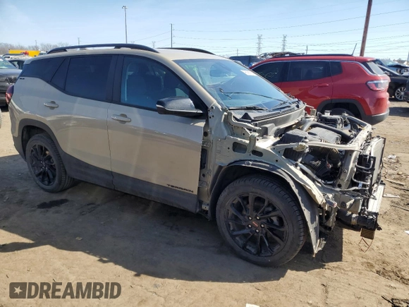 2023 GMC Terrain SLE with VIN 3GKALTEG2PL150566, listed as a Copart auction lot 48999765 with 50,907 mi miles and Salvage title. Bid and sale history available at DreamBid. Image 4.