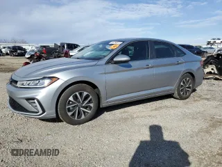 2025 Volkswagen Jetta S with VIN 3VW5X7BU7SM011245, listed as a Copart auction lot 46794915 with 5,640 mi miles and Salvage title. Bid and sale history available at DreamBid. Image 1.