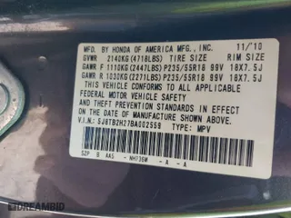 2011 Acura RDX with VIN 5J8TB2H27BA002559, listed as a IAAI auction lot 41132054 with 194,120 mi miles. Bid and sale history available at carsss.com. Image 9.
