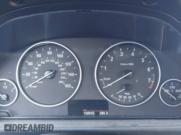 2013 BMW 3 Series 328i with VIN WBA3C1C54DF444998, listed as a IAAI auction lot 41392949 with 158,555 mi miles. Bid and sale history available at carsss.com. Image 7.
