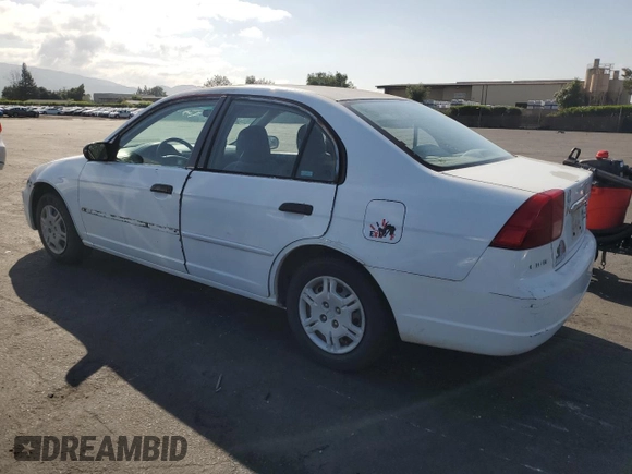 2001 Honda Civic LX with VIN 2HGES16591H574104, listed as a Copart auction lot 54454755 with 240,876 mi miles and Salvage Title. Bid and sale history available at carsss.com. Image 2.