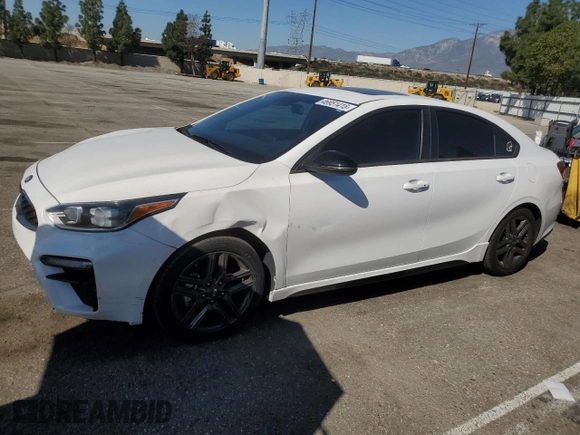 2021 Kia Forte GT-Line with VIN 3KPF34AD1ME327594, listed as a Copart auction lot 46951415 with 44,067 mi miles and Salvage Title. Bid and sale history available at carsss.com. Image 1.