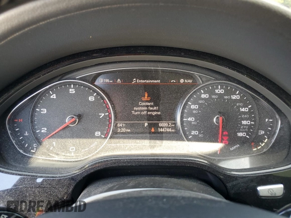 2017 Audi A8 with VIN WAU44AFD0HN006074, listed as a Copart auction lot 52421465 with 144,744 mi miles and Salvage title. Bid and sale history available at DreamBid. Image 9.