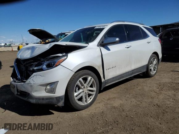 2018 Chevrolet Equinox Premier with VIN 2GNAXNEX2J6153904, listed as a Copart auction lot 47056765 with 86,968 mi miles and Salvage Title. Bid and sale history available at DreamBid. Image 1.