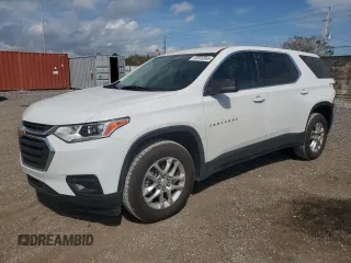 2021 Chevrolet Traverse LS with VIN 1GNERFKW1MJ191452, listed as a Copart auction lot 45590565 with 56,185 mi miles and Salvage Title. Bid and sale history available at carsss.com. Image 1.