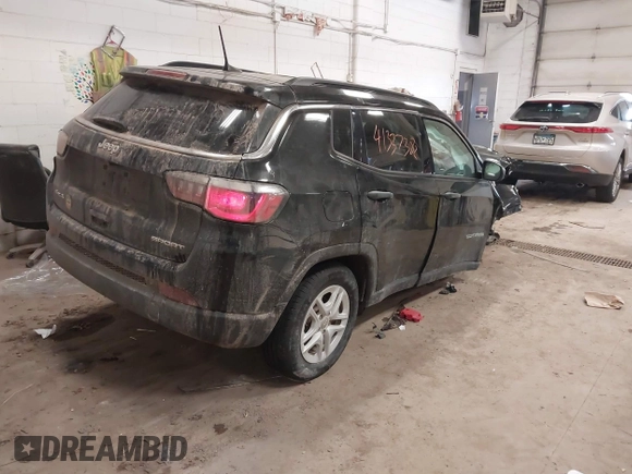 2021 Jeep Compass Sport with VIN 3C4NJDAB2MT584484, listed as a IAAI auction lot 41337382 with 96,940 mi miles and . Bid and sale history available at DreamBid. Image 4.