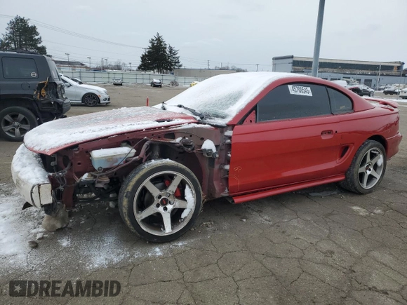 1996 Ford Mustang GT with VIN 1FALP42X9TF101569, listed as a Copart auction lot 45700545 with 119,083 mi miles and Salvage title. Bid and sale history available at DreamBid. Image 1.