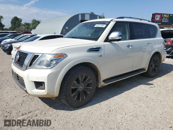 2019 Nissan Armada SV with VIN JN8AY2NC8K9581827, listed as a Copart auction lot 63227494 with 100,554 mi miles and Salvage Title. Bid and sale history available at carsss.com. Image 1.