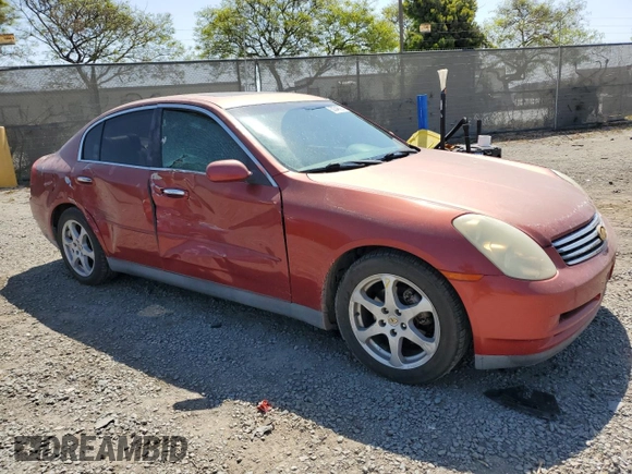 2003 Infiniti G35 w/Leather with VIN JNKCV51E63M019749, listed as a Copart auction lot 53346205 with 156,998 mi miles and Salvage Title. Bid and sale history available at DreamBid. Image 4.