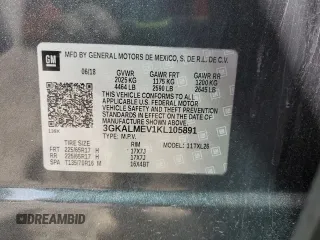 2019 GMC Terrain SLE with VIN 3GKALMEV1KL105891, listed as a Copart auction lot 49798665 with 50,249 mi miles and Salvage Title. Bid and sale history available at carsss.com. Image 13.