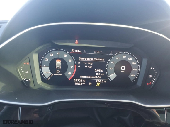 2020 Audi Q3 S line Premium Plus with VIN WA1EECF36L1113941, listed as a Copart auction lot 82960604 with 29,723 mi miles and Salvage Title. Bid and sale history available at carsss.com. Image 9.