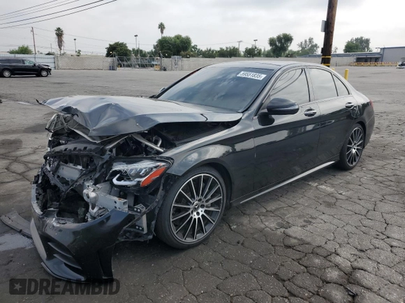 2020 Mercedes-Benz C 300 with VIN W1KWF8DBXLR592547, listed as a Copart auction lot 59551835 with 73,047 mi miles and Salvage title. Bid and sale history available at DreamBid. Image 1.