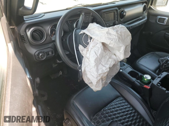 2021 Jeep Wrangler Unlimited Sport S with VIN 1C4HJXDG1MW730308, listed as a Copart auction lot 56921685 with 28,391 mi miles and Salvage title. Bid and sale history available at DreamBid. Image 8.