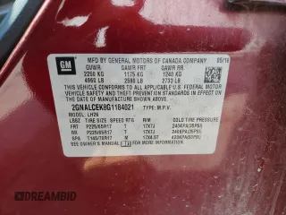2016 Chevrolet Equinox LT with VIN 2GNALCEK8G1184021, listed as a Copart auction lot 62125934 with 171,168 mi miles and Clean Title. Bid and sale history available at carsss.com. Image 13.