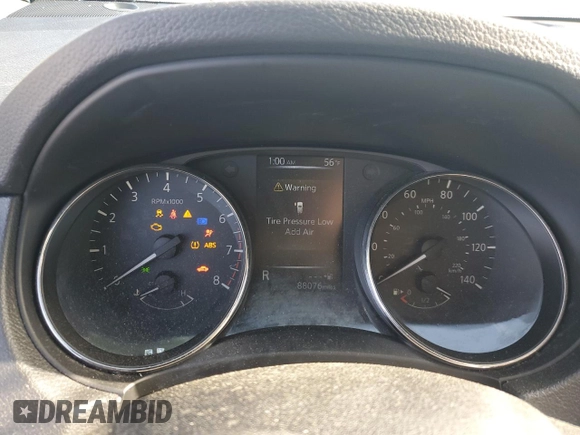 2017 Nissan Rogue S with VIN KNMAT2MV2HP508065, listed as a Copart auction lot 55185215 with 88,076 mi miles and Salvage title. Bid and sale history available at DreamBid. Image 9.