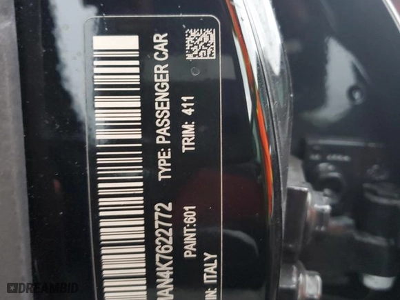 2019 Alfa Romeo Giulia with VIN ZARFAMAN4K7622772, listed as a Copart auction lot 73953434 with 0 mi miles and Salvage Title. Bid and sale history available at carsss.com. Image 13.