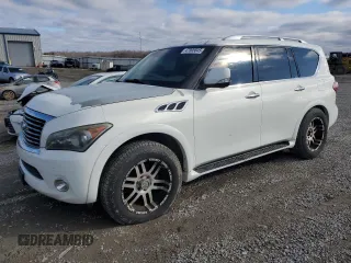 2012 Infiniti QX56 8-passenger with VIN JN8AZ2NC1C9316374, listed as a Copart auction lot 47005845 with 218,337 mi miles and Salvage Title. Bid and sale history available at carsss.com. Image 1.