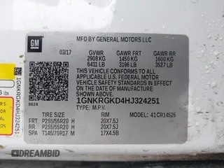 2017 Chevrolet Traverse LT with VIN 1GNKRGKD4HJ324251, listed as a IAAI auction lot 41417741 with 216,641 mi miles and . Bid and sale history available at DreamBid. Image 9.