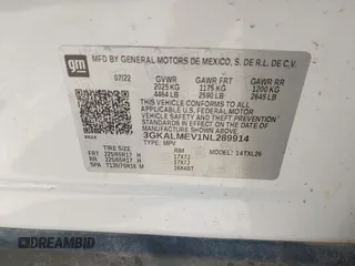2022 GMC Terrain SLE with VIN 3GKALMEV1NL289914, listed as a IAAI auction lot 41694481 with 60,369 mi miles. Bid and sale history available at carsss.com. Image 9.