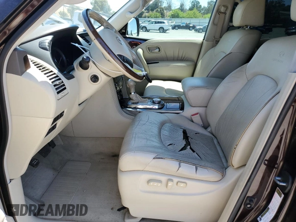 2012 Infiniti QX56 8-passenger z VIN JN8AZ2NC0C9316897, wystawiony jako Copart lot #57865465 z przebiegiem 96 031 mil mil oraz Czysty tytuł • Clean title. Historia ofert i sprzedaży dostępna na DreamBid. Obrazek 7.