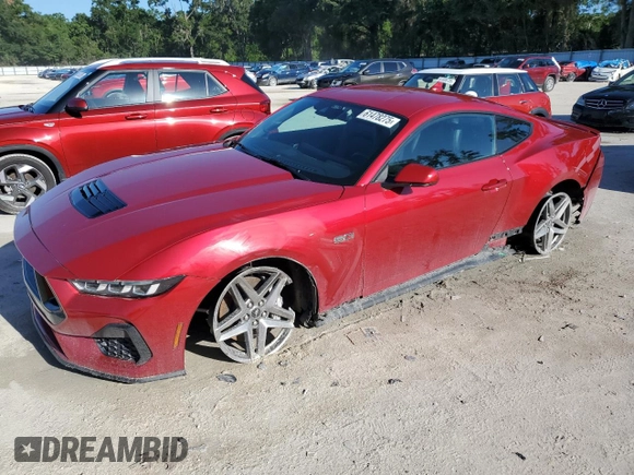 2024 Ford Mustang GT с VIN 1FA6P8CF0R5421646, выставлен на аукционе Copart как лот 61478275 с пробегом 2 331 миль миль и Списание • Salvage title. История ставок и продаж доступна на DreamBid. Изображение 1.