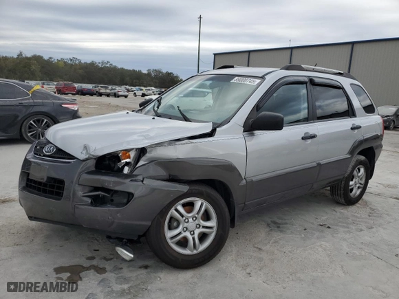 2006 Kia Sportage LX with VIN KNDJF723267292723, listed as a Copart auction lot 89000745 with 107,164 mi miles and Salvage Title. Bid and sale history available at carsss.com. Image 1.